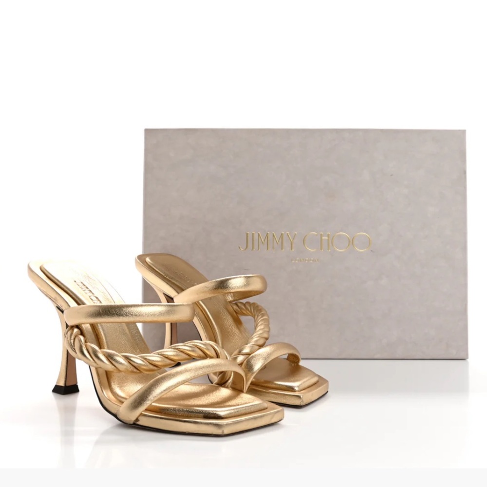 Jimmy Choo metallic Napa diosa sandals